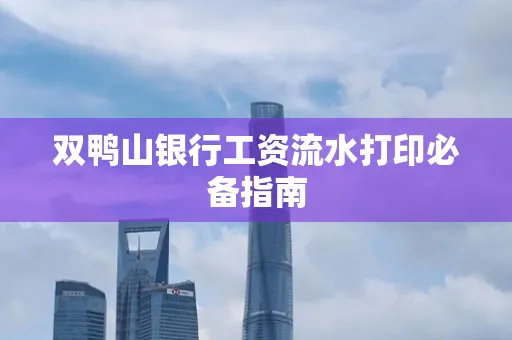 双鸭山银行工资流水打印必备指南
