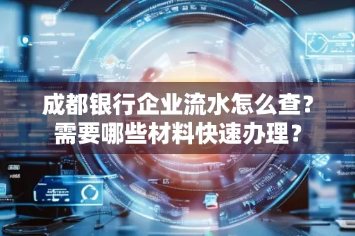 成都银行企业流水怎么查?需要哪些材料快速办理?